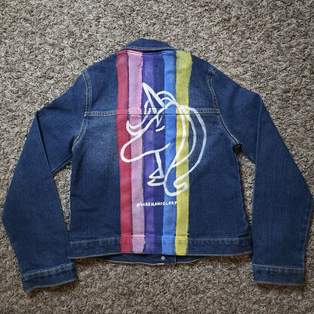 Wren + Glory Denim Hand Painted Unicorn Norah Jones Kids